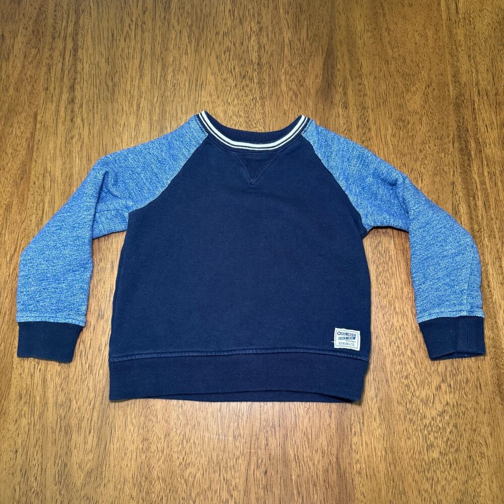 OshKosh B'gosh Boys Navy Blue Raglan Sweatshirt Size 4